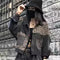 Women's Black Leopard Denim Jacket