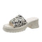 Leopard Chunky Heel Sandals