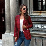 Women's Leopard Print Button-Down Blazer - Vignette | My Léopard