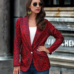 Women's Leopard Print Button-Down Blazer - Vignette | My Léopard