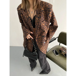 Blazer Imprimé Léopard Oversize Marron - Vignette | My Léopard