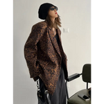 Blazer Imprimé Léopard Oversize Marron - Vignette | My Léopard