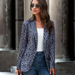 Blazer Léopard Femme à Boutons Bleu - Vignette | My Léopard