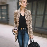 Women's Long Leopard Blazer - Vignette | My Léopard