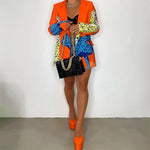 Orange Leopard Patchwork Blazer - Vignette | My Léopard