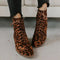 Bottines lacets léopard petits talons.