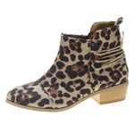 White Leopard Zipper Ankle Boots - Vignette | My Léopard