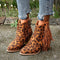 Bottines léopard à franges.