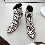 White Leopard Heeled Ankle Boots - Vignette | My Léopard