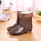 Bottines léopard de pluie et fausse fourrure.