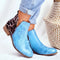 Bottines bleues léopard tendance.