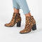 Bottines léopard tendance à talons.