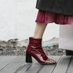 Bottines Léopard Vinyles Bordeaux - Vignette | My Léopard