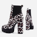 Bottines Motif Léopard à Hauts Talons Blanches - Vignette | My Léopard