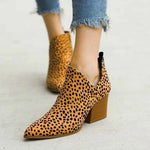 Camel Leopard Pointed Ankle Boots - Vignette | My Léopard