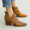 Bottines camel léopard pointues.