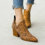 Camel Leopard Pointed Ankle Boots - Vignette | My Léopard