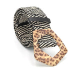 Ceinture Boucle Ovale Léopard Noire et Blanche - Vignette | My Léopard