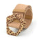 Ceinture rose léopard boucle ovale.