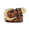 Ceinture léopard boucle dorée.