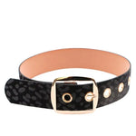 Women's Black Leopard Eyelet Belt - Vignette | My Léopard