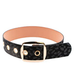 Women's Black Leopard Eyelet Belt - Vignette | My Léopard