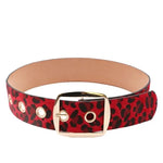 Women's Leopard Belt with Red Eyelets - Vignette | My Léopard