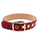 Women's Leopard Belt with Red Eyelets - Vignette | My Léopard