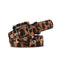 Ceinture léopard marron effet faux poils.