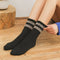 chaussettes bandes léopard noires.