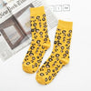 chaussettes motif léopard jaunes.