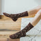 chaussettes marron léopard.
