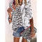 Autumn Loose Leopard Print Women's Shirts Office Large