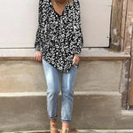 Black and White Leopard Print Women's Blouse - Vignette | My Léopard