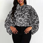 Women's Refined Gray Leopard Blouse - Vignette | My Léopard