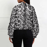 Women's Refined Gray Leopard Blouse - Vignette | My Léopard