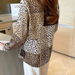 Chemisier Léopard Satin Col en V - Vignette | My Léopard