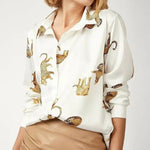 SERENA White Leopard Blouse - Vignette | My Léopard