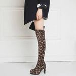 Leopard Over-the-Knee Boots with Heels - Vignette | My Léopard