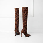 Leopard thigh-high boots with brown heels - Vignette | My Léopard