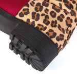 Botas planas rojas de leopardo hasta el muslo - Vignette | My Léopard