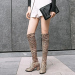 Botas altas de leopardo con tacones cuadrados - Vignette | My Léopard