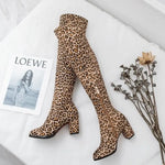 Botas altas de leopardo con tacones cuadrados - Vignette | My Léopard