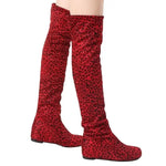 Red leopard wedge thigh boots - Vignette | My Léopard