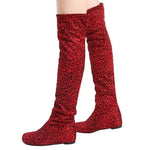 Red leopard wedge thigh boots - Vignette | My Léopard