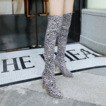 White leopard print thigh boots - Vignette | My Léopard