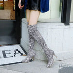 White leopard print thigh boots - Vignette | My Léopard