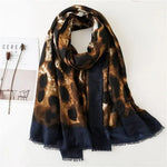 Navy Blue Leopard Scarf - Vignette | My Léopard