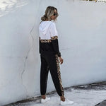 Women's White Leopard Jogging Set - Vignette | My Léopard