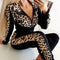 Ensemble jogging femme léopard noir.